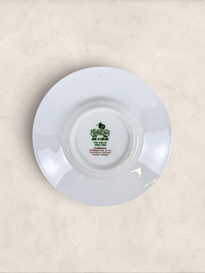 Aynsley Pembroke Fine English Bone China Demitasse Cup, Saucer & Side Plate Trio