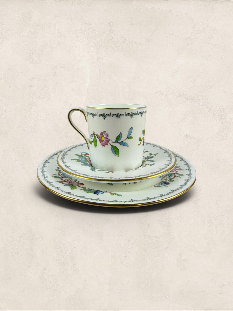 Aynsley Pembroke Fine English Bone China Demitasse Cup, Saucer & Side Plate Trio