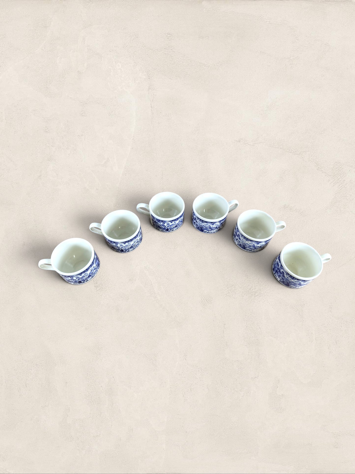 English Churchill Blue Willow Demitasse Coffee Cups, Set of 6