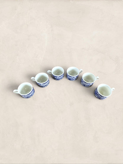 English Churchill Blue Willow Demitasse Coffee Cups, Set of 6