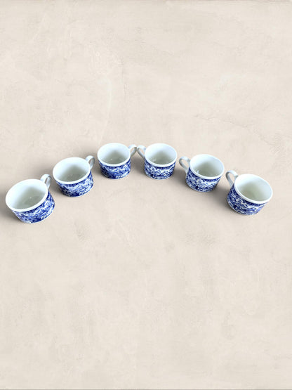 English Churchill Blue Willow Demitasse Coffee Cups, Set of 6