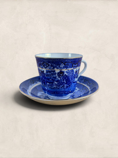 English Queens China Blue Willow Bone China Cup & Saucer