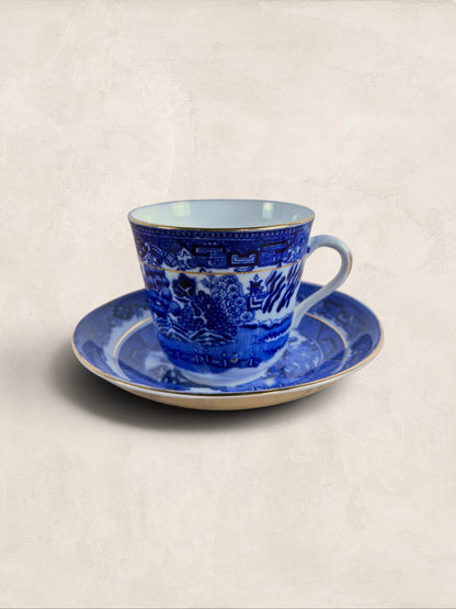 English Queens China Blue Willow Bone China Cup & Saucer