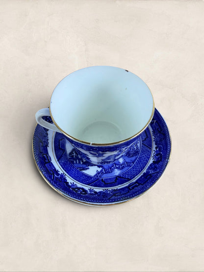 English Queens China Blue Willow Bone China Cup & Saucer