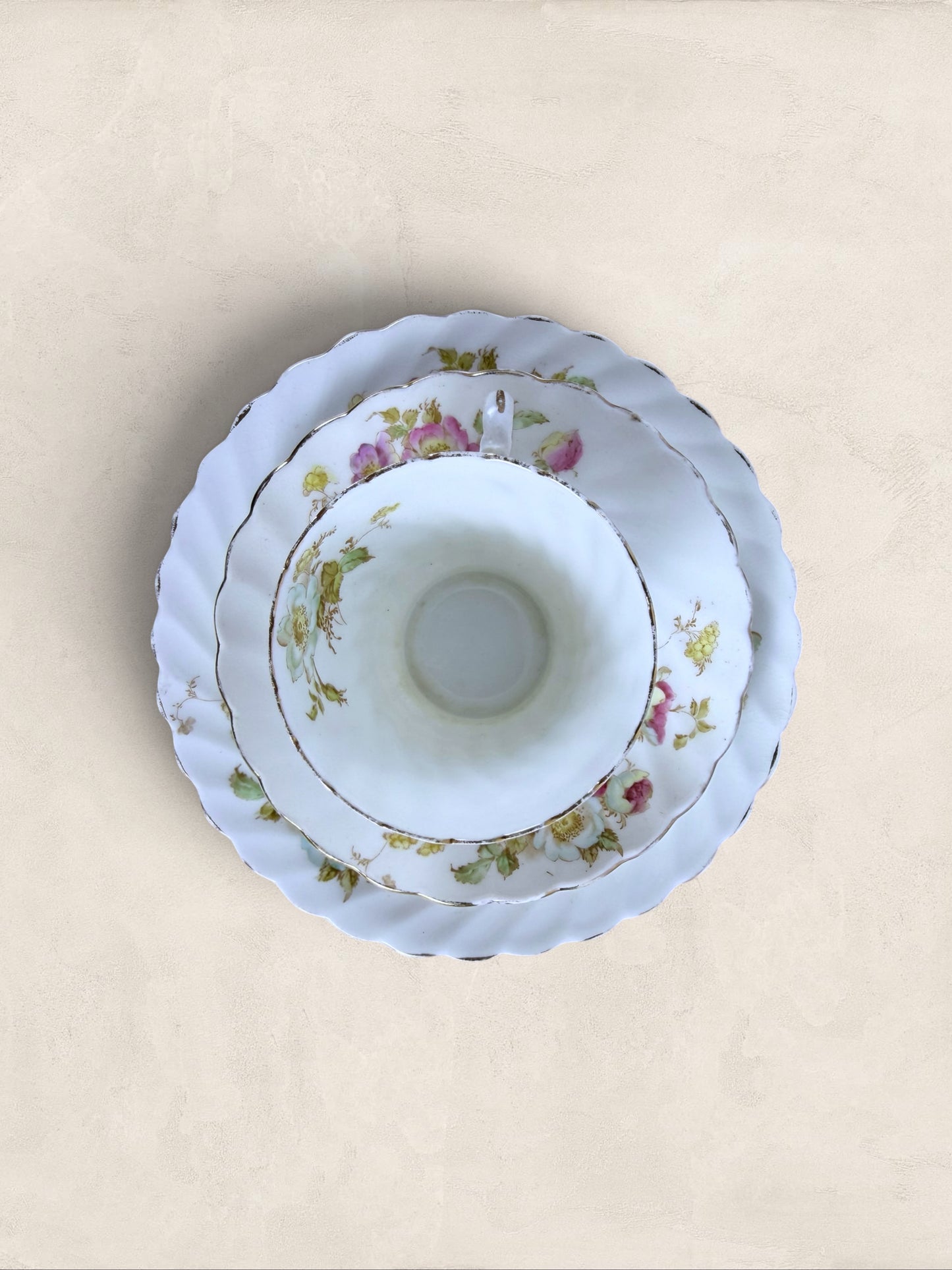 English Teacup, Saucer and Side Plate, Aynsley