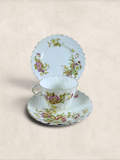English Teacup, Saucer and Side Plate, Aynsley