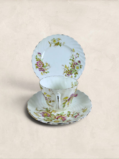 English Teacup, Saucer and Side Plate, Aynsley