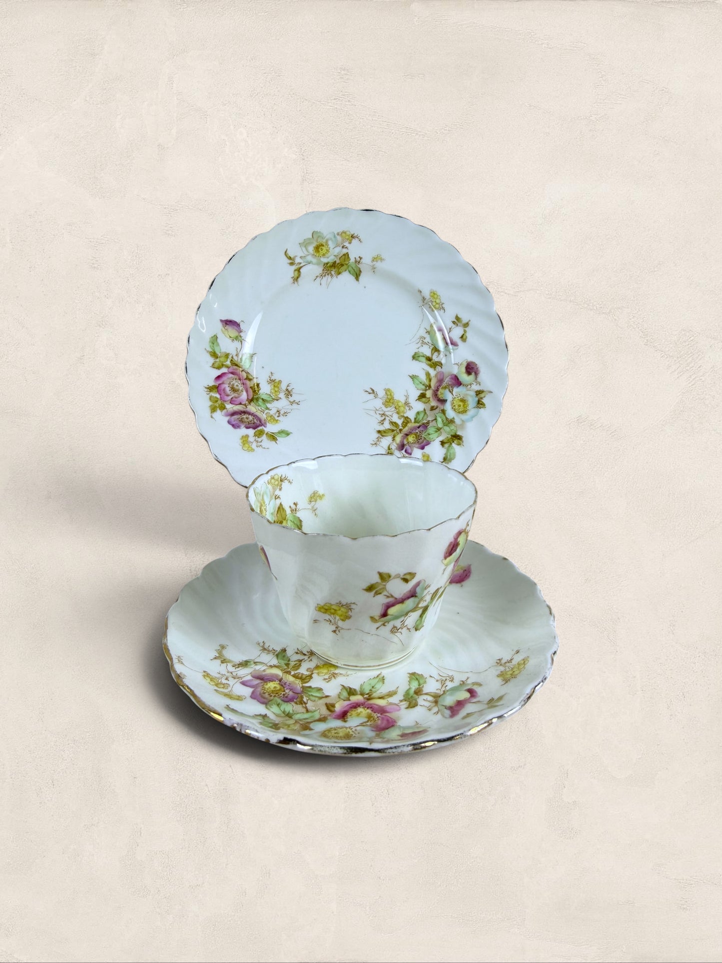 English Teacup, Saucer and Side Plate, Aynsley