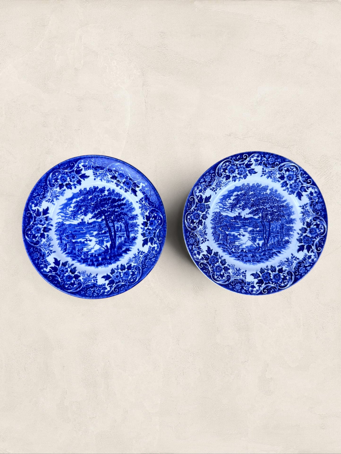 Two English Churchill Blue and White Side Plates