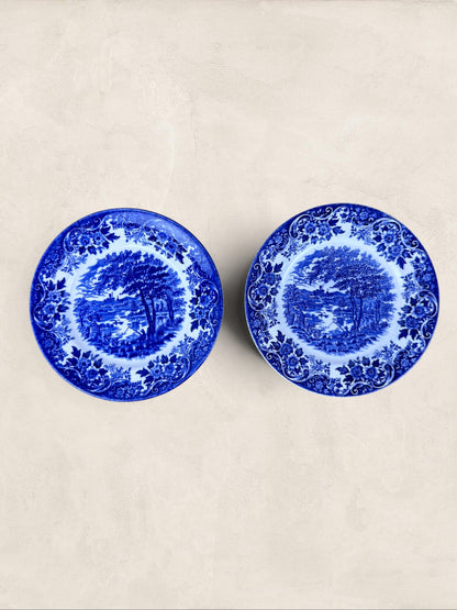 Two English Churchill Blue and White Side Plates
