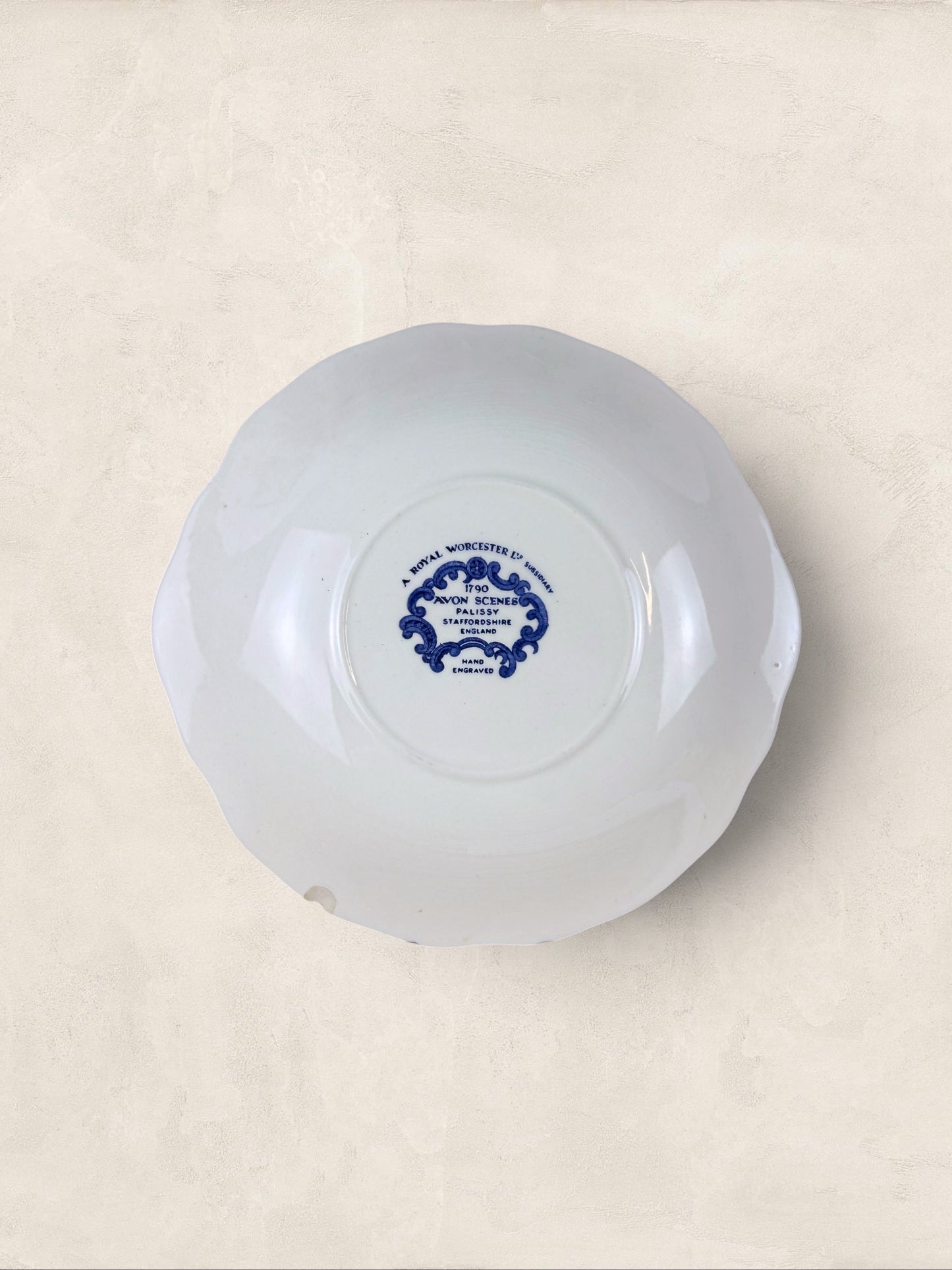 English Royal Worcester & Spode “Avon Scenes” Blue & White Dinner Plate