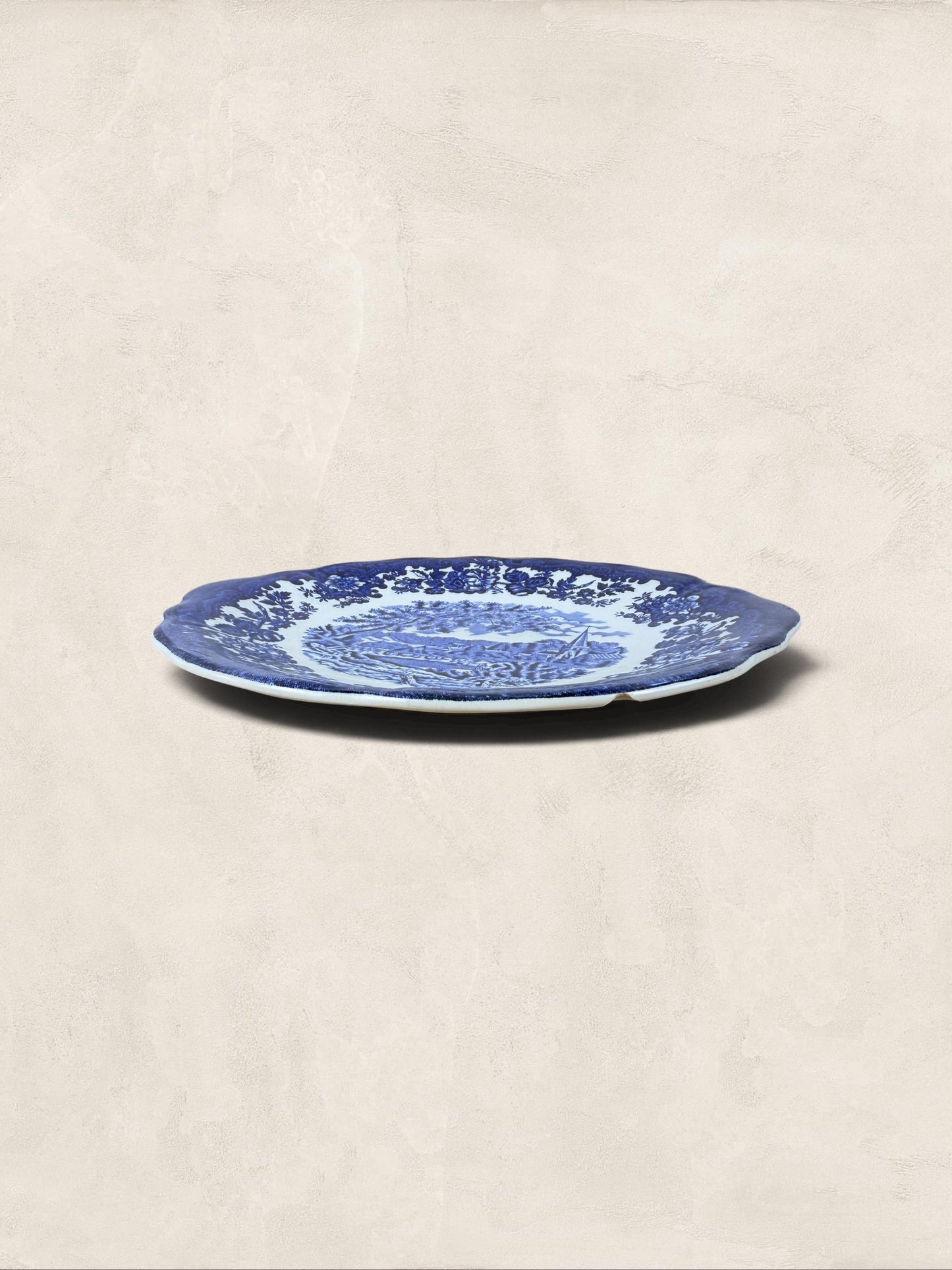 English Royal Worcester & Spode “Avon Scenes” Blue & White Dinner Plate