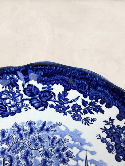 English Royal Worcester & Spode “Avon Scenes” Blue & White Dinner Plate