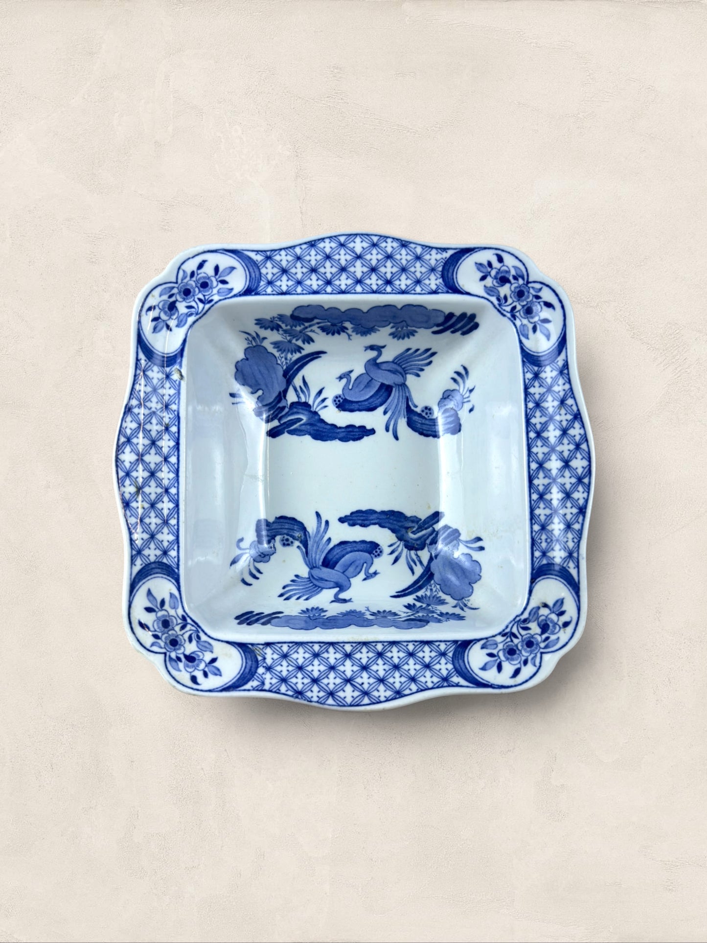 English Blue and White Transferware Serving Dish