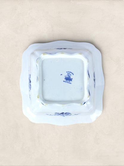 English Blue and White Transferware Serving Dish