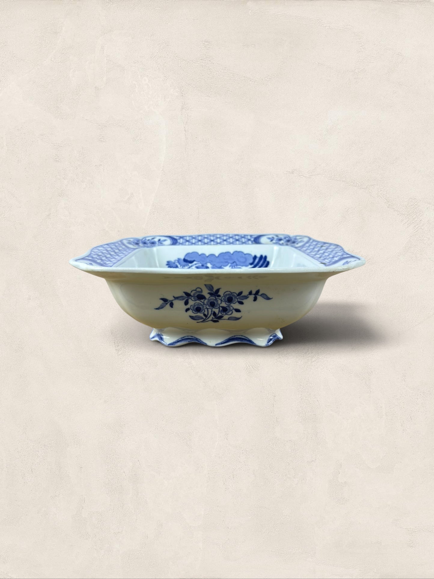 English Blue and White Transferware Serving Dish