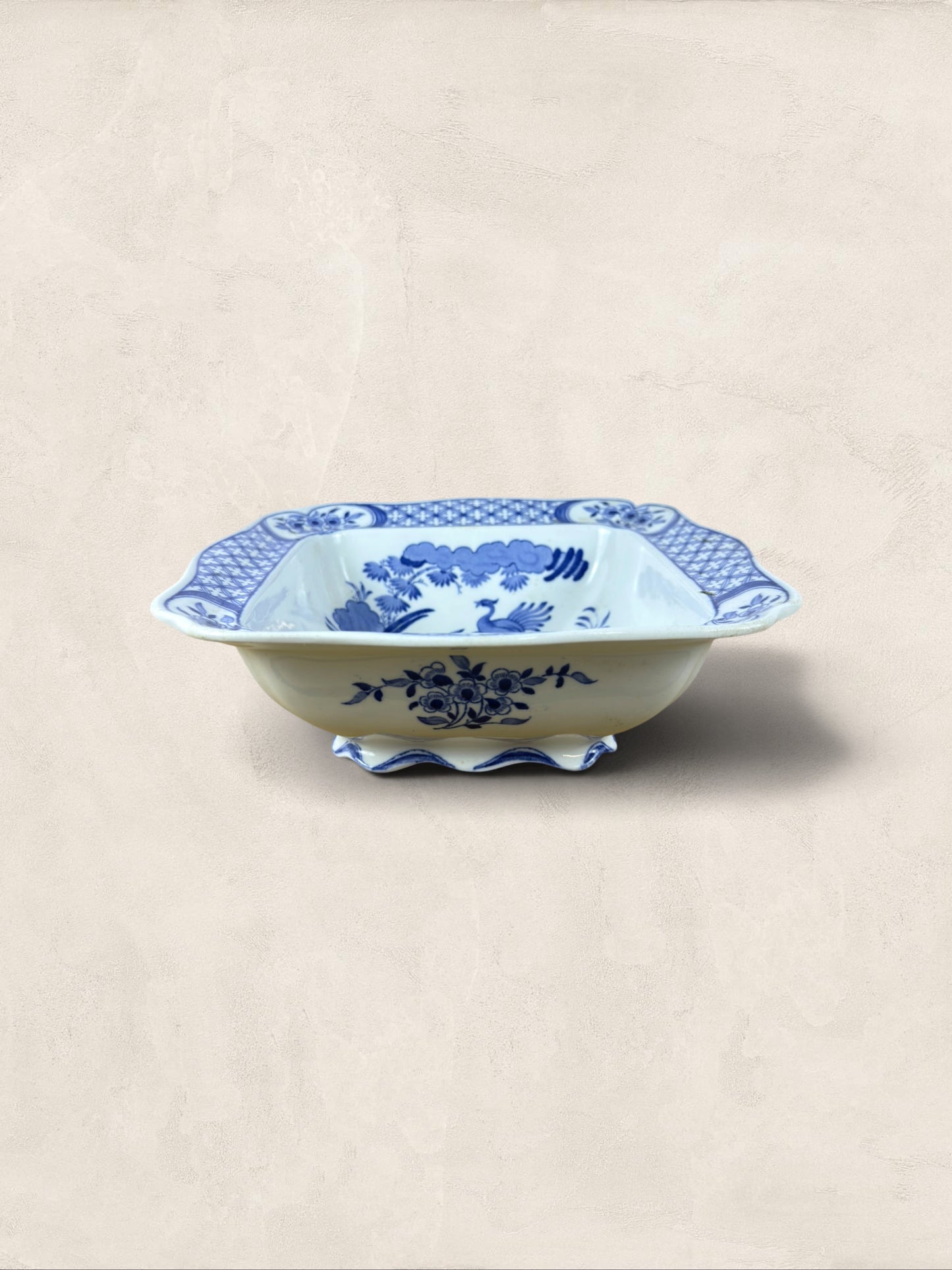 English Blue and White Transferware Serving Dish