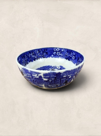 English W. H. Grindley Ferrara Blue & White Transferware Serving Bowl