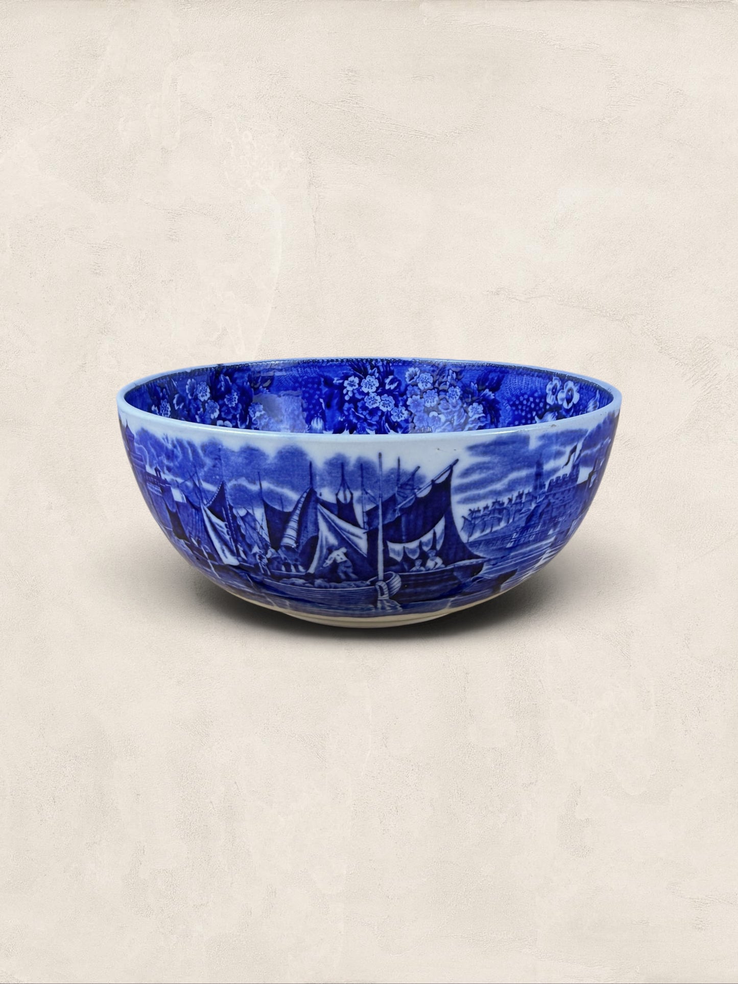 English W. H. Grindley Ferrara Blue & White Transferware Serving Bowl