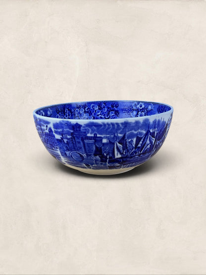 English W. H. Grindley Ferrara Blue & White Transferware Serving Bowl