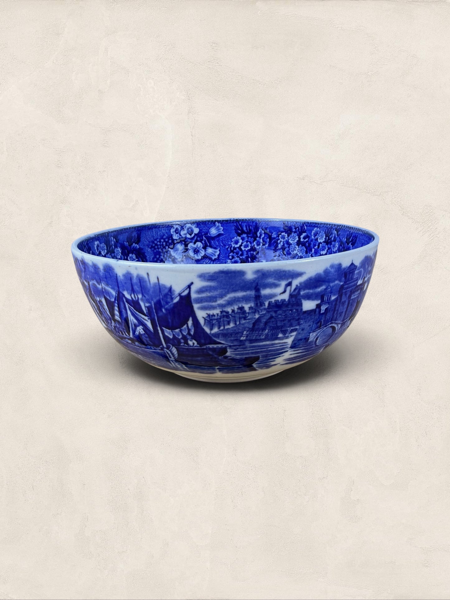 English W. H. Grindley Ferrara Blue & White Transferware Serving Bowl