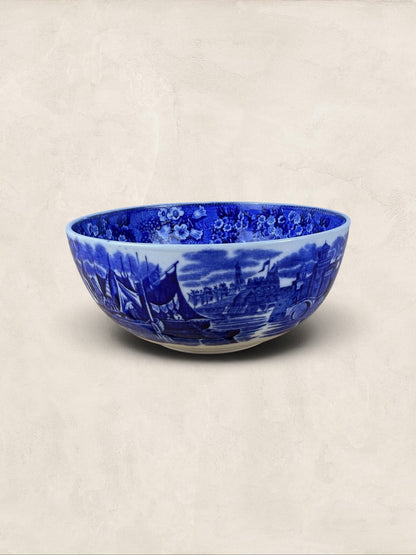English W. H. Grindley Ferrara Blue & White Transferware Serving Bowl