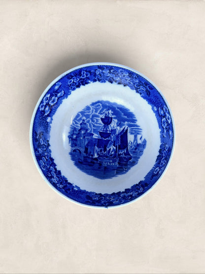 English W. H. Grindley Ferrara Blue & White Transferware Serving Bowl