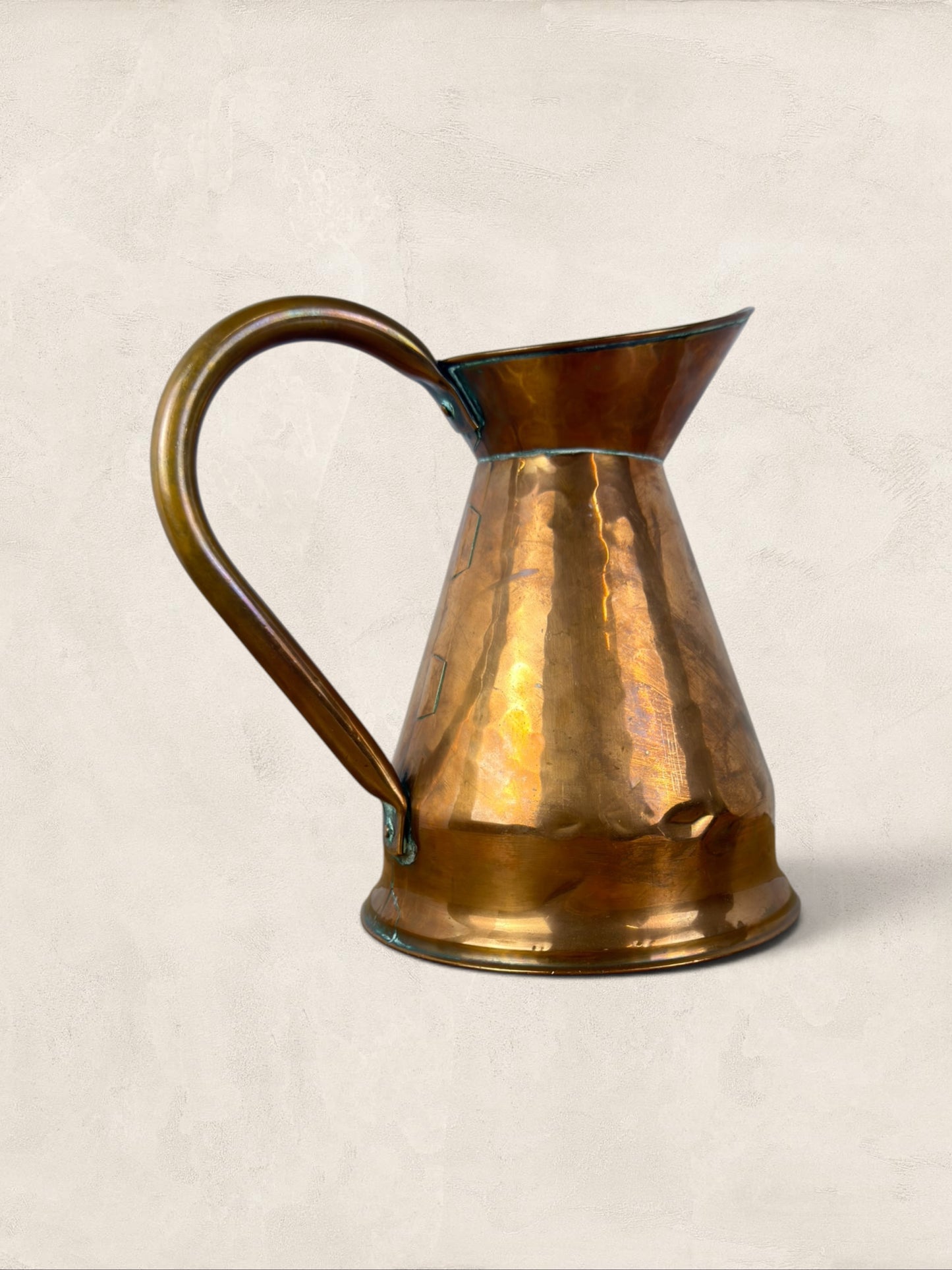 English Hammered Copper Water Ewer