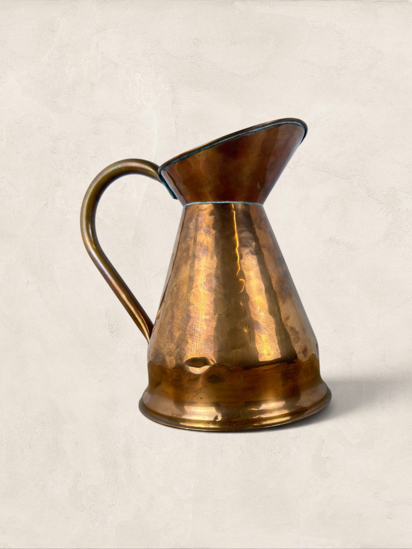 English Hammered Copper Water Ewer