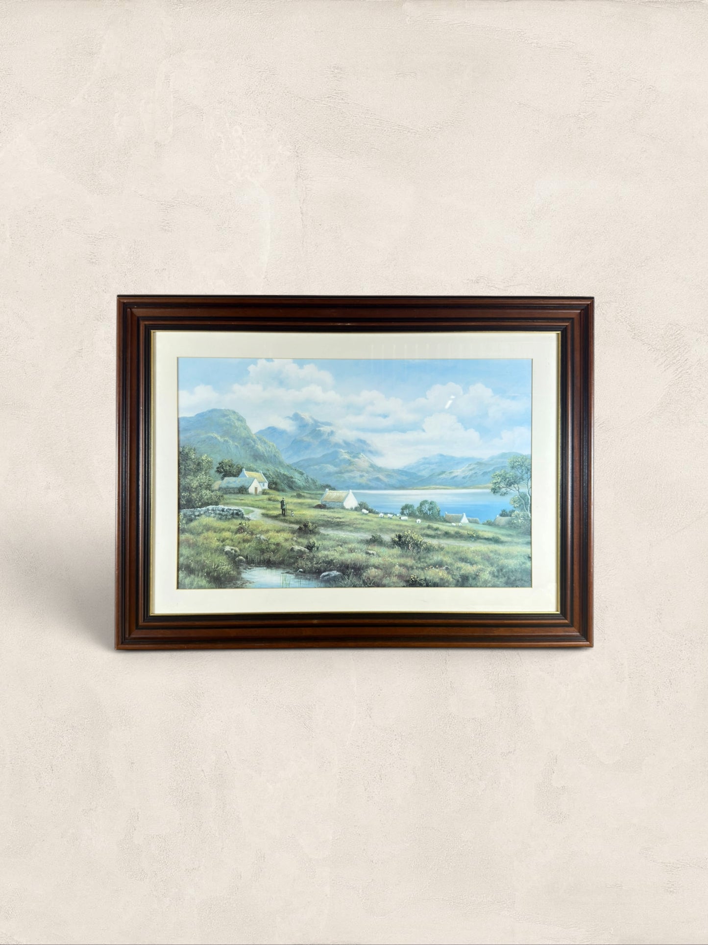 Large Framed Print of Scottish Highlands and Loch