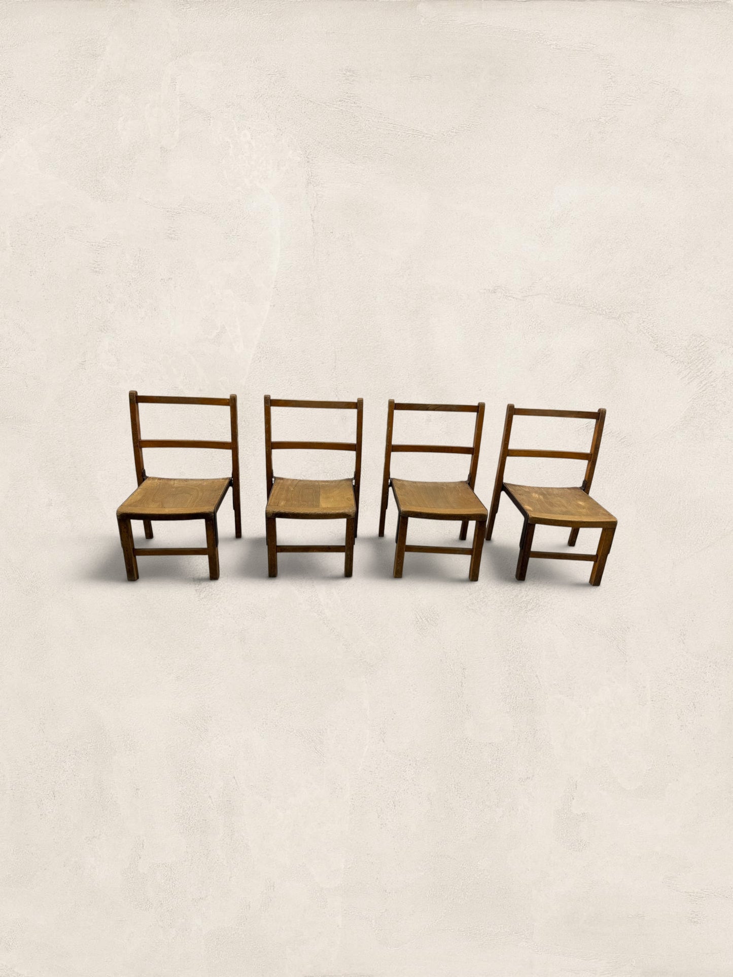 English Pine Children's Chairs, Set of Four