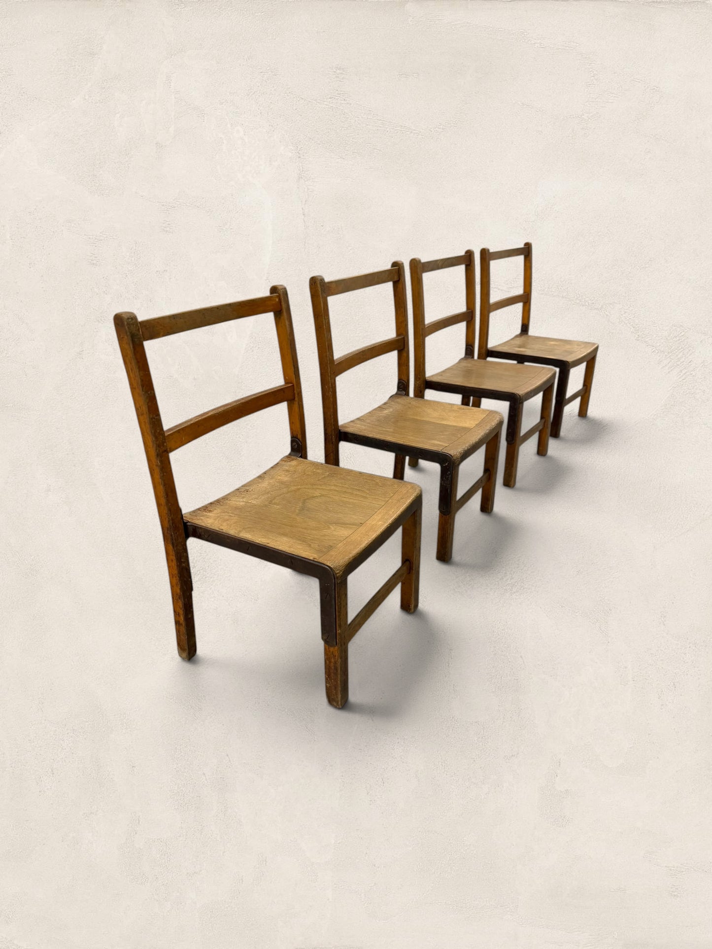 English Pine Children's Chairs, Set of Four