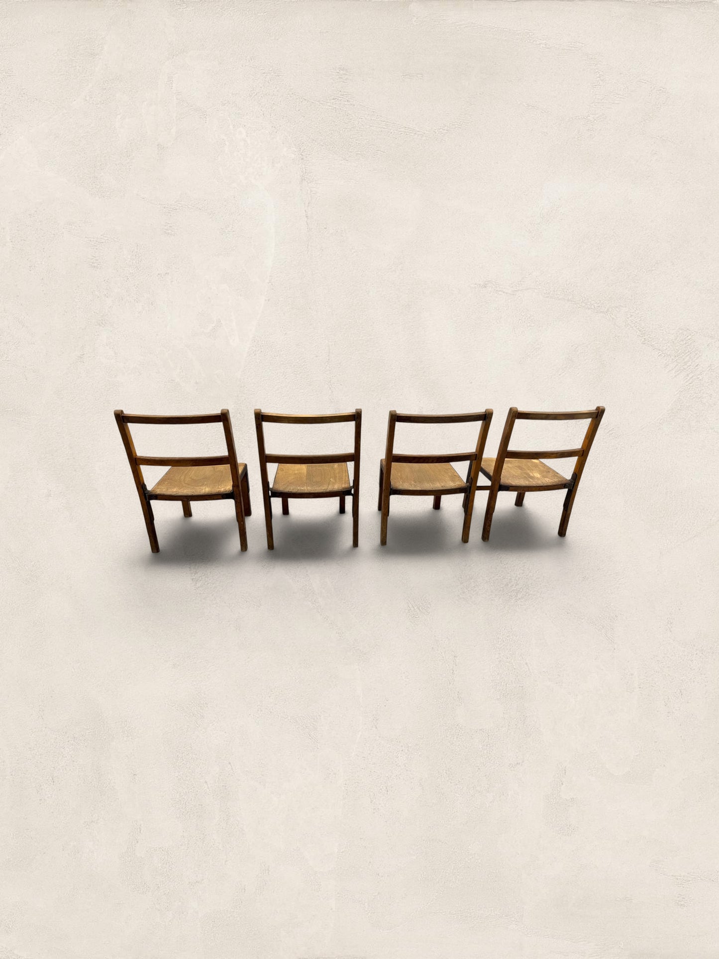 English Pine Children's Chairs, Set of Four