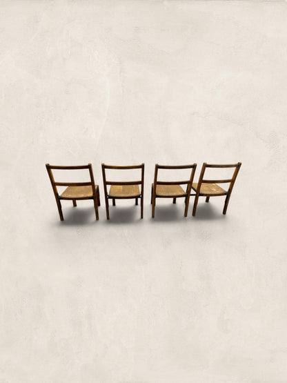 English Pine Children's Chairs, Set of Four