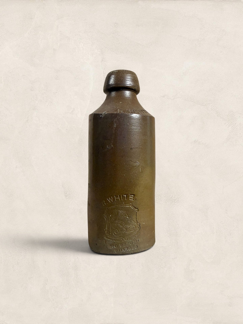 Victorian Salt-Glazed Stoneware Soda Bottle