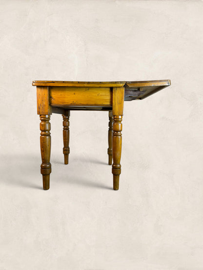 Victorian Pine Drop-Leaf Kitchen Table
