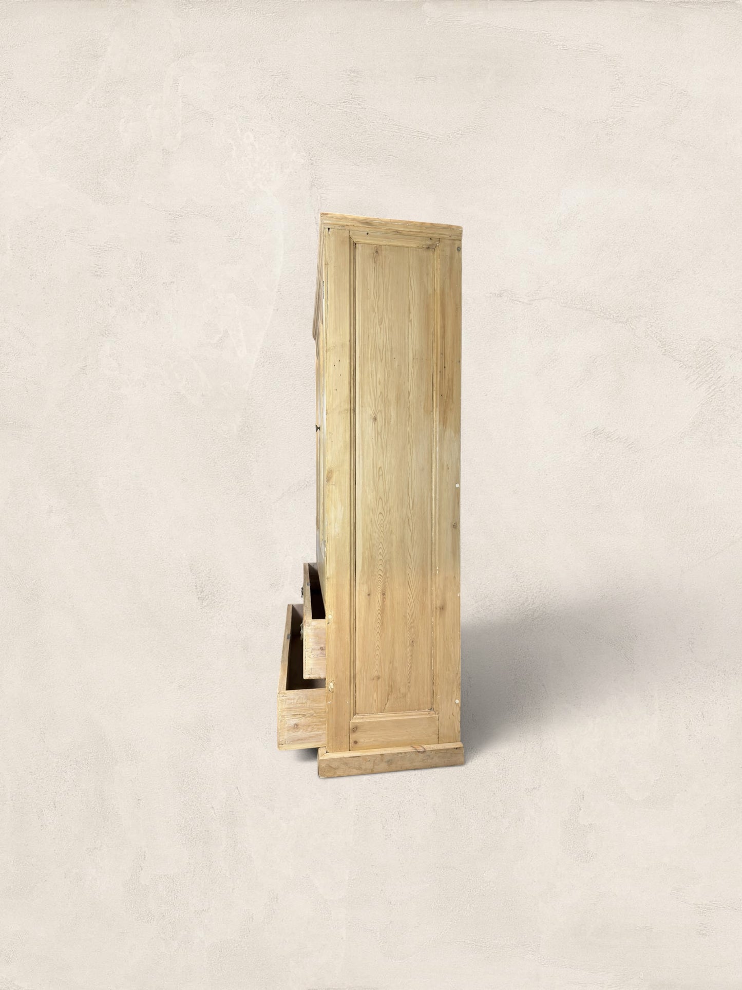 Victorian English Pine Linen Press Wardrobe