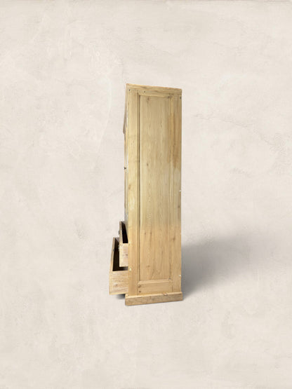 Victorian English Pine Linen Press Wardrobe