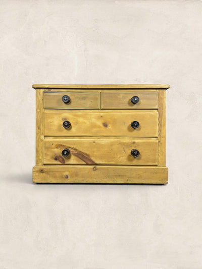 Victorian English Pine Two Over Two Chest of Drawers With Plinth Base