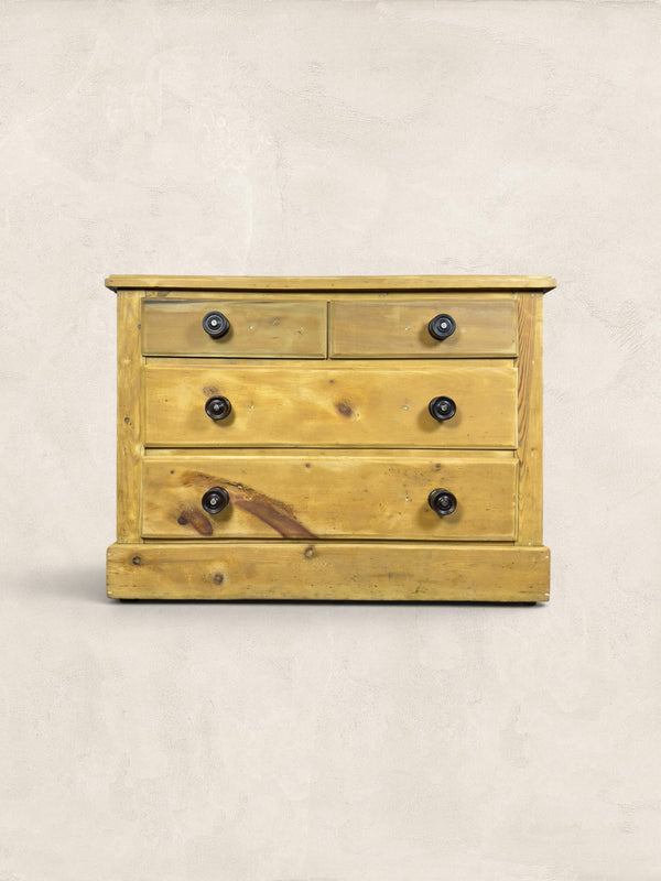 Victorian Pine Two Over Two Chest of Drawers With Plinth Base