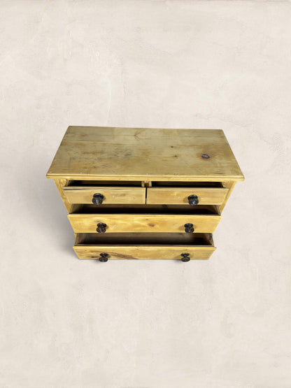 Victorian Pine Two Over Two Chest of Drawers With Plinth Base