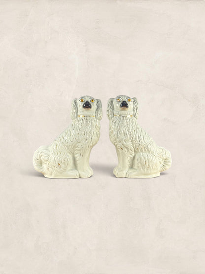 Antique English Ceramic Staffordshire Mantle Dogs
