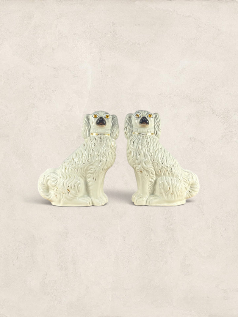 Antique English Ceramic Staffordshire Mantle Dogs