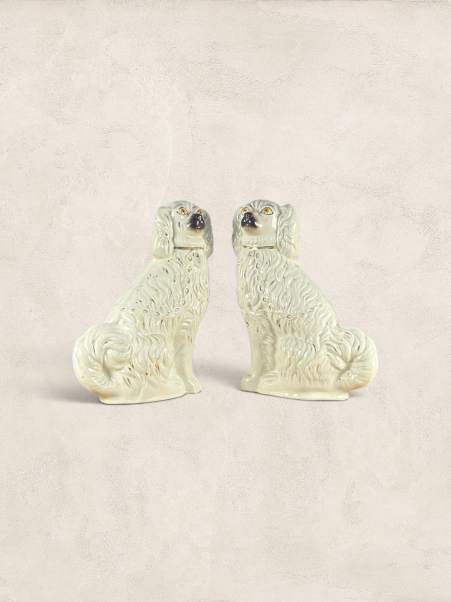 Antique English Ceramic Staffordshire Mantle Dogs