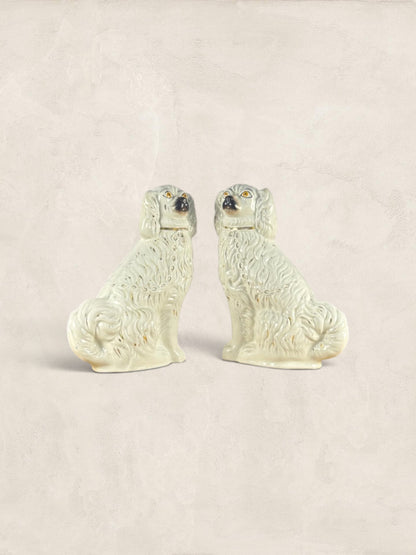 Antique English Ceramic Staffordshire Mantle Dogs