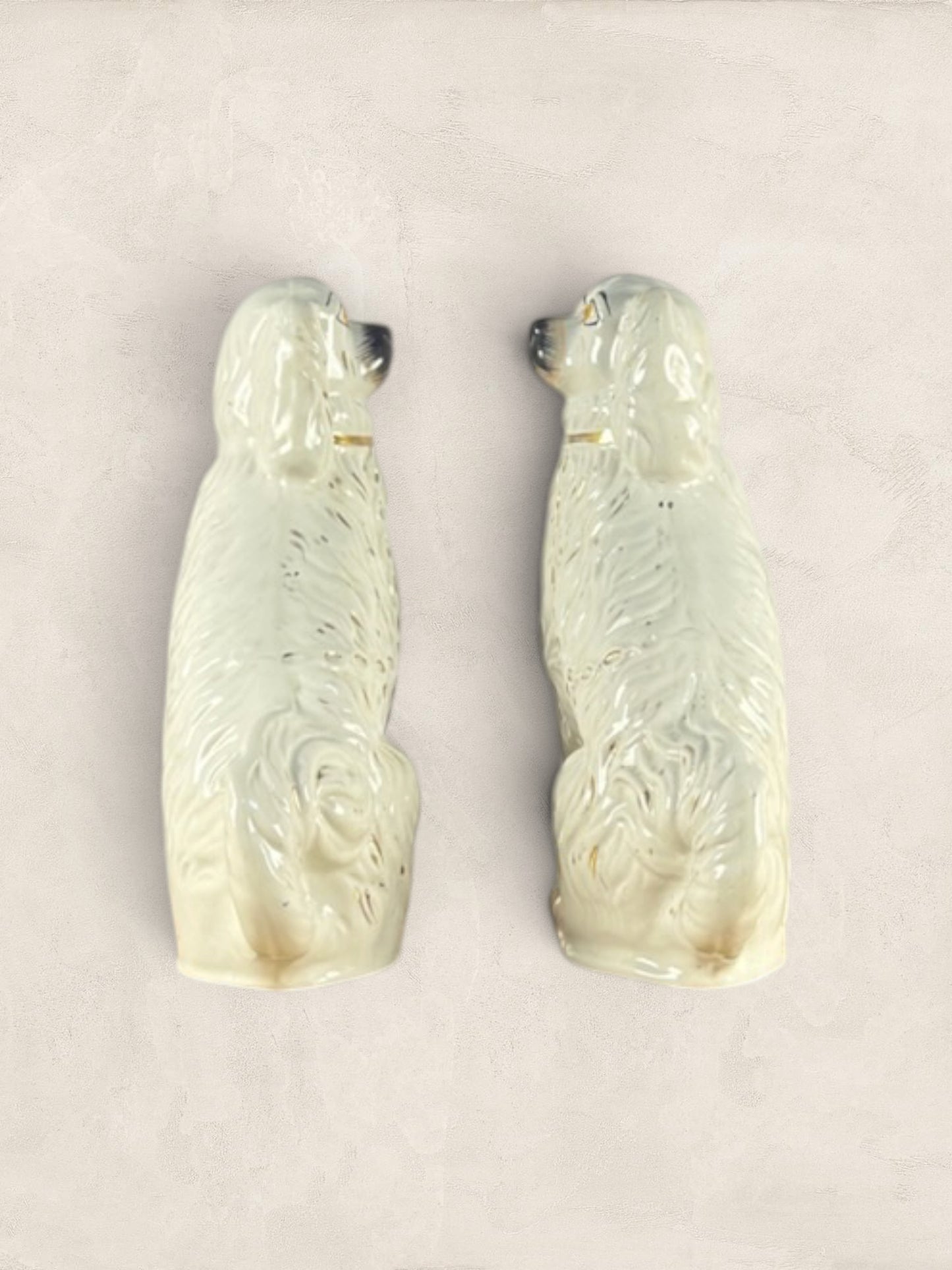 Antique English Ceramic Staffordshire Mantle Dogs