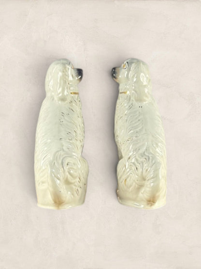 Antique English Ceramic Staffordshire Mantle Dogs