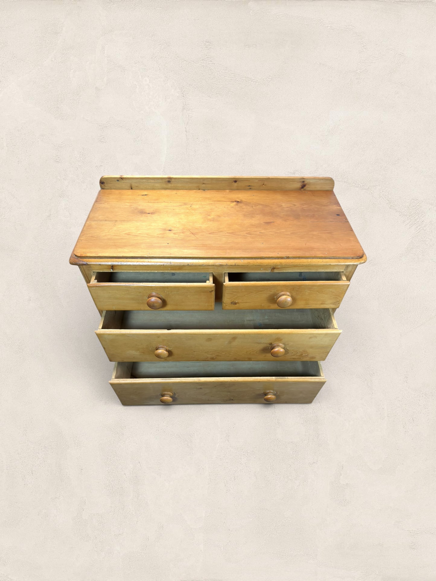 Victorian Two Over Two Pine Chest of Drawers - Turned Bun Feet
