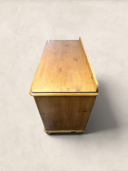 Victorian Two Over Two Pine Chest of Drawers - Turned Bun Feet