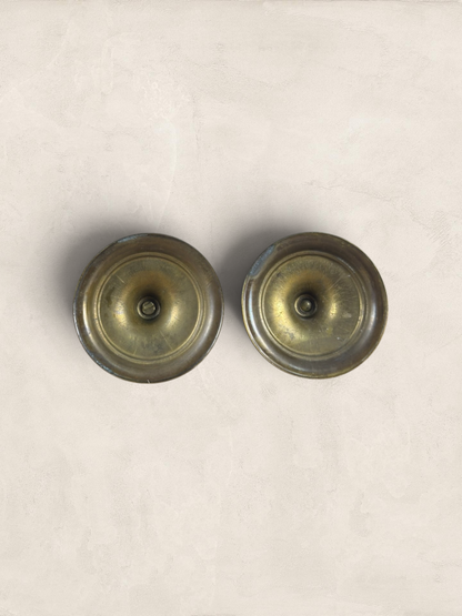 Antique English Pair of Large Brass Twist Candlesticks